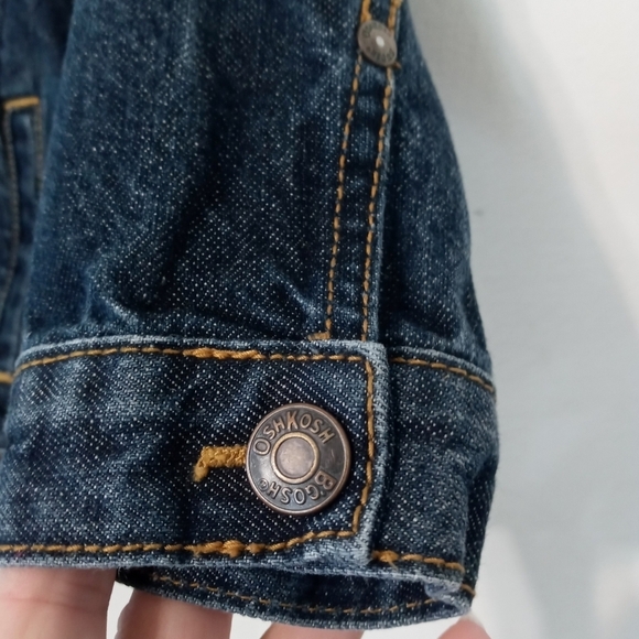 Osh Kosh B'gosh child 4 snap up dark wash denim jacket w pockets 100% Cotton - Picture 4 of 8